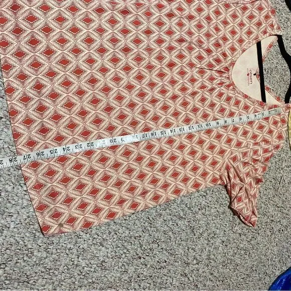 Olsen Eco Friendly Printed Stretchy V-Neck Shortsleeve Womens Size Large‎ - Picture 5 of 5